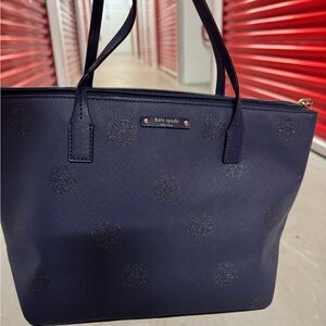 kate spade Navy Glitter Dot Saffiano Tote